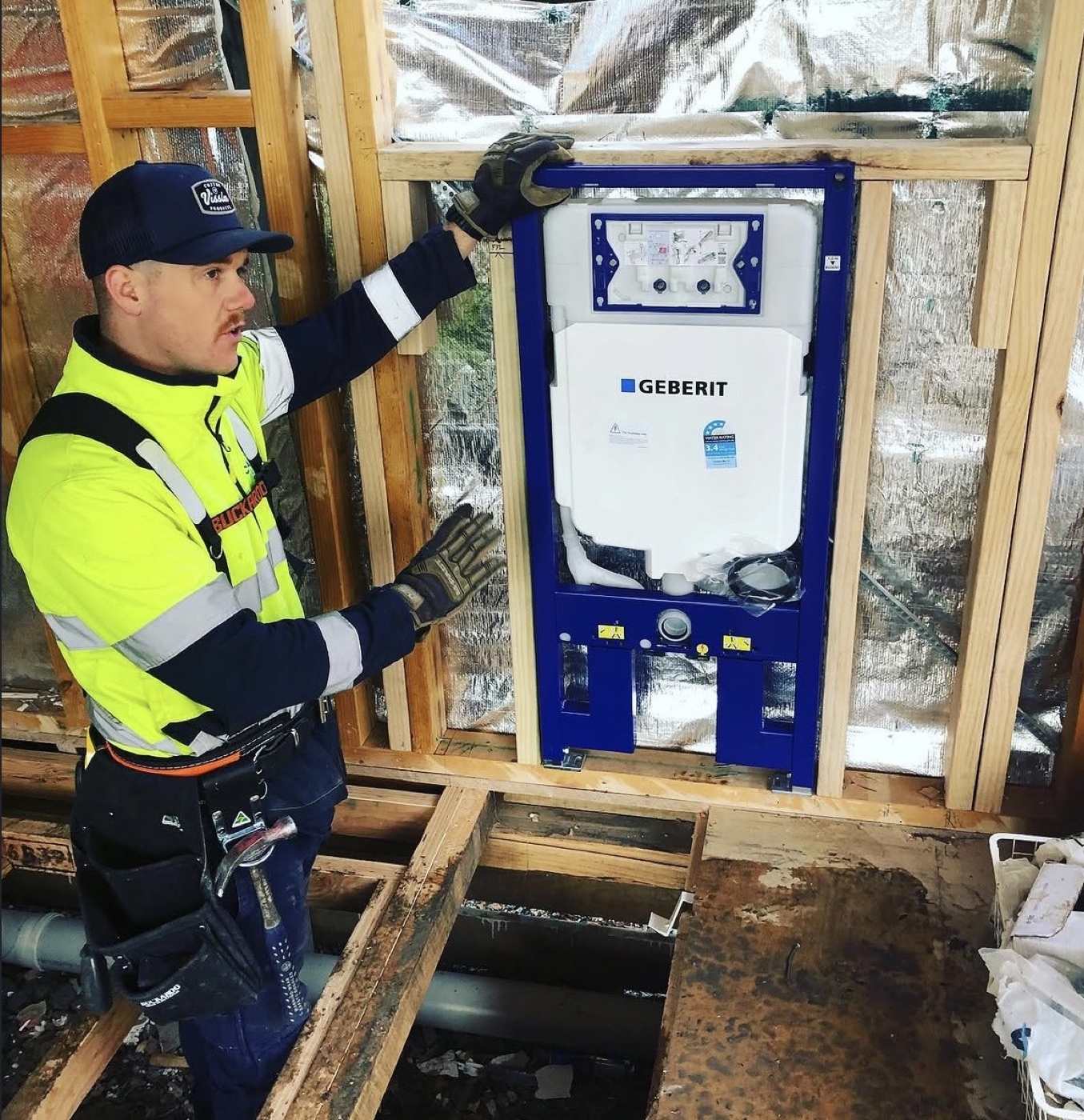 Geberit in-wall cistern installation